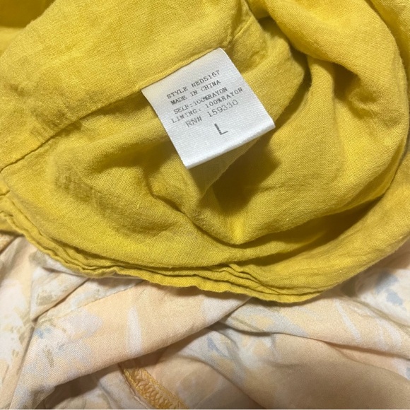 Heyson Women’s Floral Yellow Maxi Dress Half Sleeve V-neckline Cottagecore Large - Picture 7 of 12